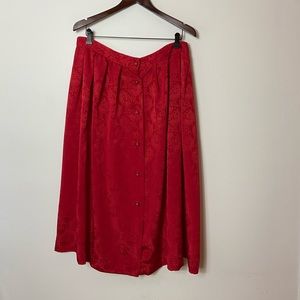 Vintage Brobell Red Print Button Down Skirt